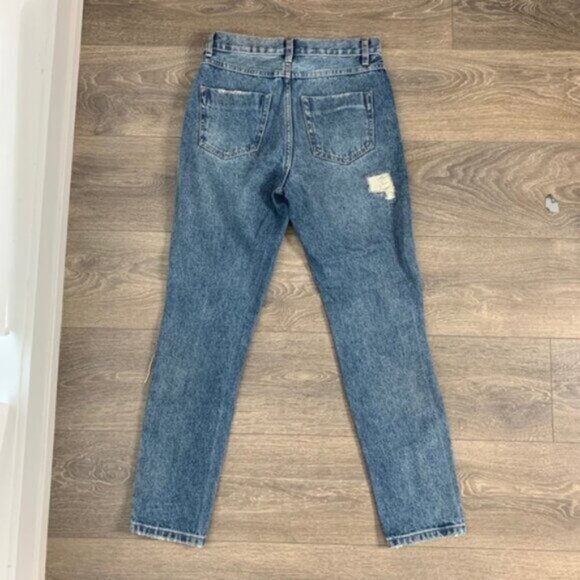 Superdown Revolve Angie Girlfriend Jeans Straight Leg Wash Blue High rise 25 - Picture 14 of 15